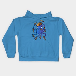 Nautical Drunken Pirate Octopus Kids Hoodie